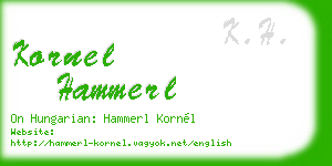 kornel hammerl business card